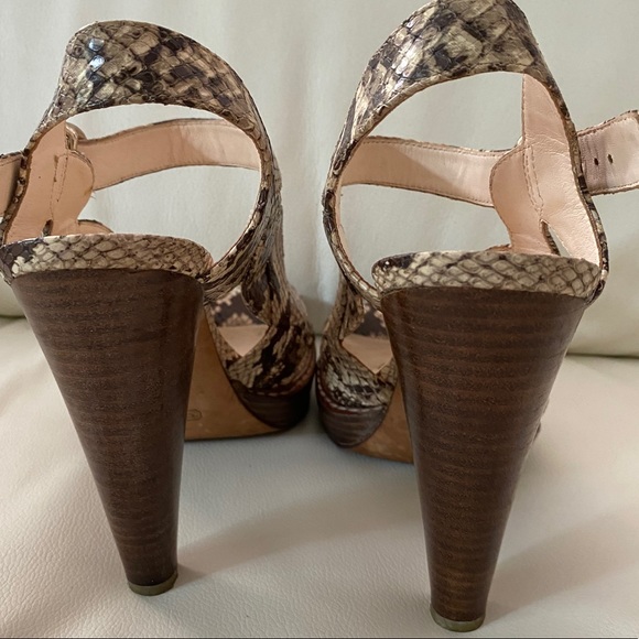 COACH TAMARA SNAKESKIN OPEN TOE SANDALS - Picture 4 of 6